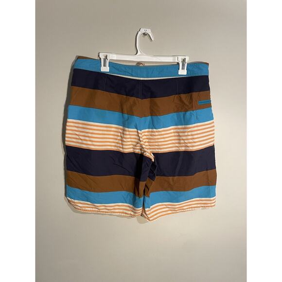 PATAGONIA Men's Size 36 Board Swim Shorts Striped Drawstring Pockets - Picture 6 of 11